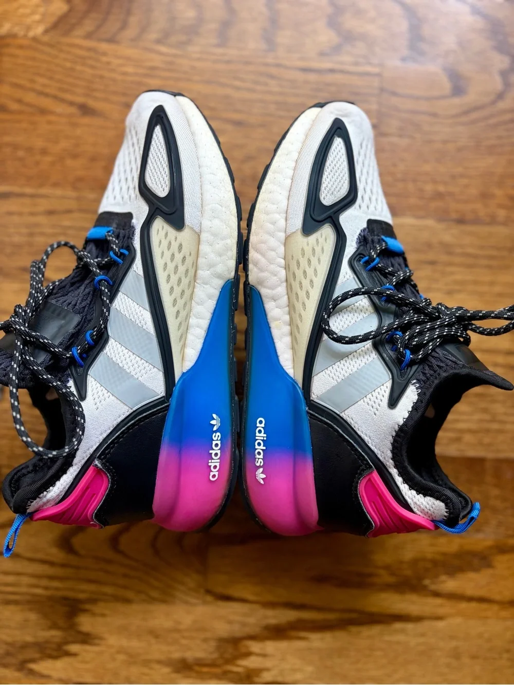 Adidas ZX 2K Boost J Gradient Sneakers US 6 White Blue Pink FY1942